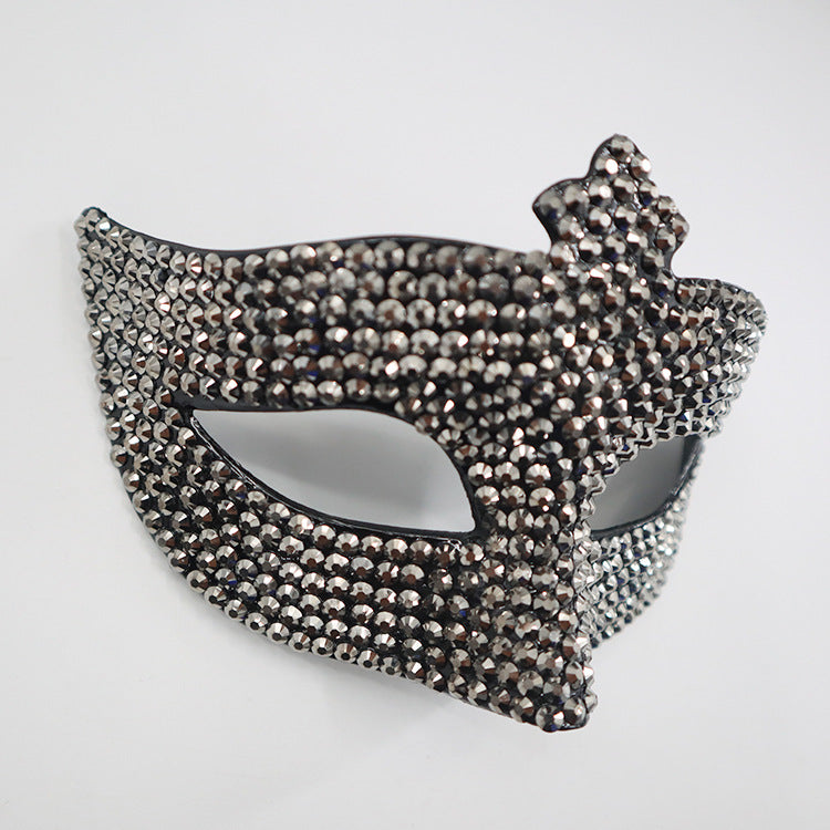 New high-grade diamond set half Face masquerade ball European and American fashion trend rhinestone Face mask