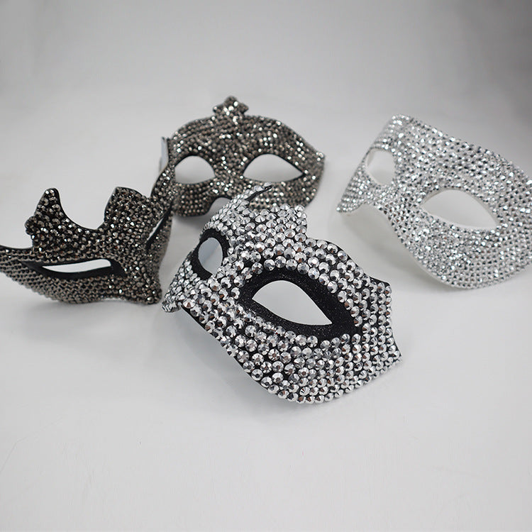 New high-grade diamond set half Face masquerade ball European and American fashion trend rhinestone Face mask