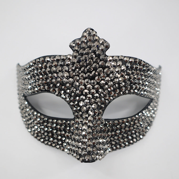 New high-grade diamond set half Face masquerade ball European and American fashion trend rhinestone Face mask