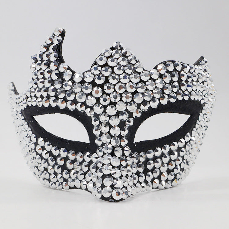 New high-grade diamond set half Face masquerade ball European and American fashion trend rhinestone Face mask