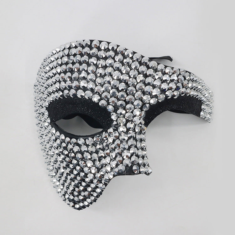 New high-grade diamond set half Face masquerade ball European and American fashion trend rhinestone Face mask