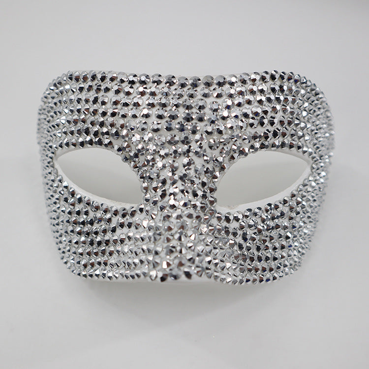 New high-grade diamond set half Face masquerade ball European and American fashion trend rhinestone Face mask