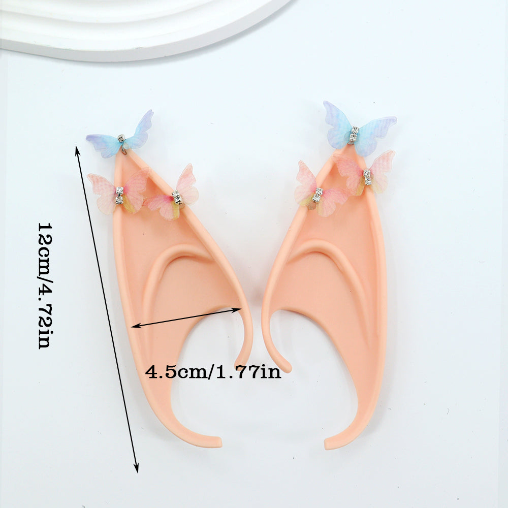 Fairy Ears-Cosplay Accessory for Women – Elf Ears Cosplay- Butterfly Fairy Pixie Elf Earring Jackets for Masquerade, Halloween and Christmas Costume