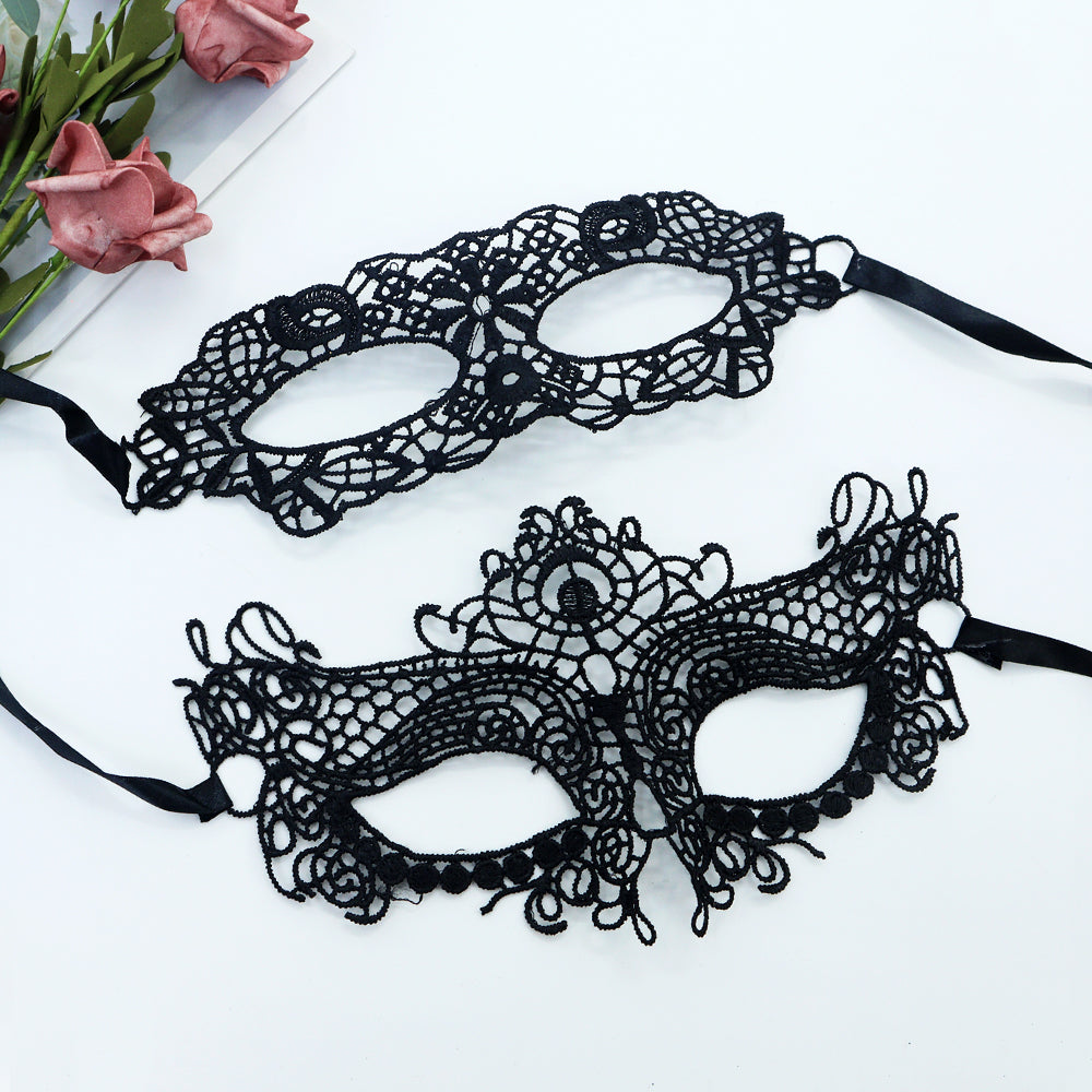 2PCS Black Lace Masquerade Mask Dance Mask Party Mask Costume Party Mask Band Mask Prom Mask