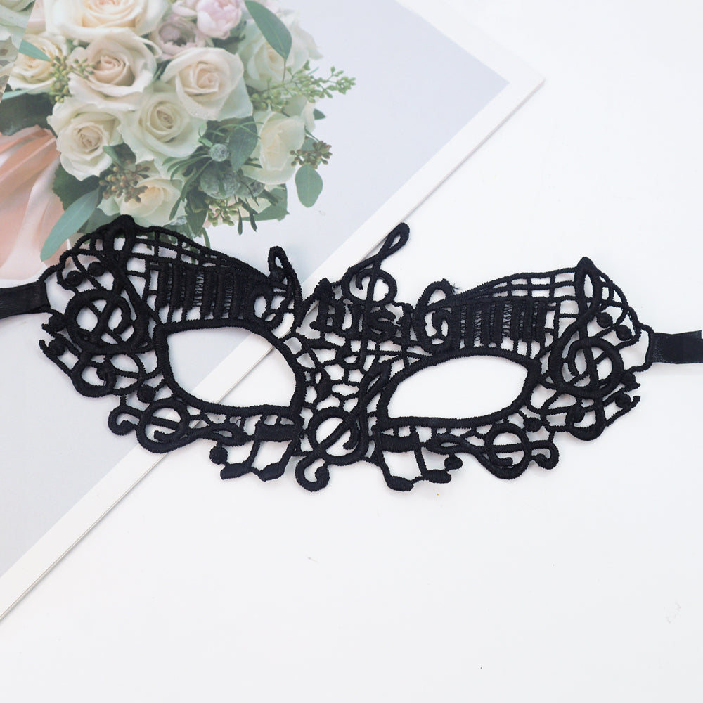 1PC Note Black Lace Masquerade Mask Dance Mask Party Mask Costume Party Mask Band Mask Prom Mask