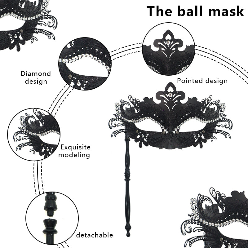 1PC Single Color Masquerade Mask with Stick Ball Mask Dancing Party Mask Prom Mask Greek Mask Venetian Half Face Mask Mardi Gras Halloween Party