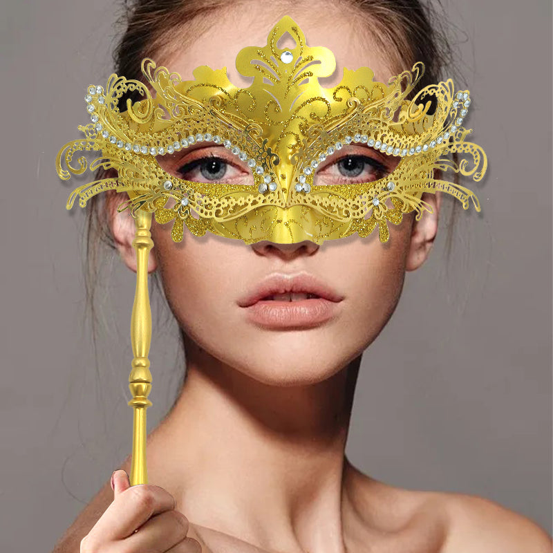 1PC Single Color Masquerade Mask with Stick Ball Mask Dancing Party Mask Prom Mask Greek Mask Venetian Half Face Mask Mardi Gras Halloween Party