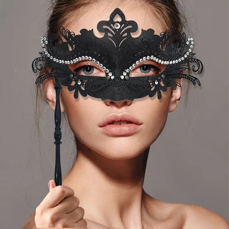 1PC Single Color Masquerade Mask with Stick Ball Mask Dancing Party Mask Prom Mask Greek Mask Venetian Half Face Mask Mardi Gras Halloween Party