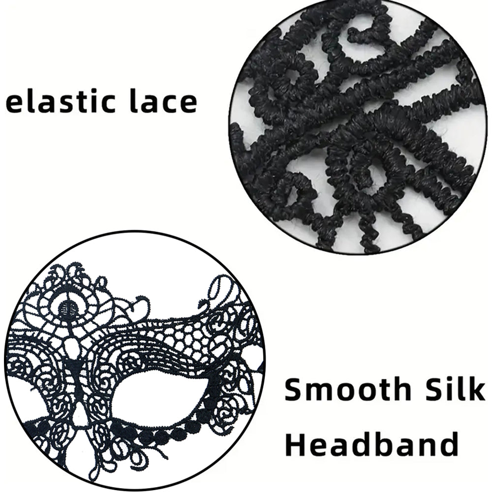 2PCS Black Lace Masquerade Mask Dance Mask Party Mask Costume Party Mask Band Mask Prom Mask