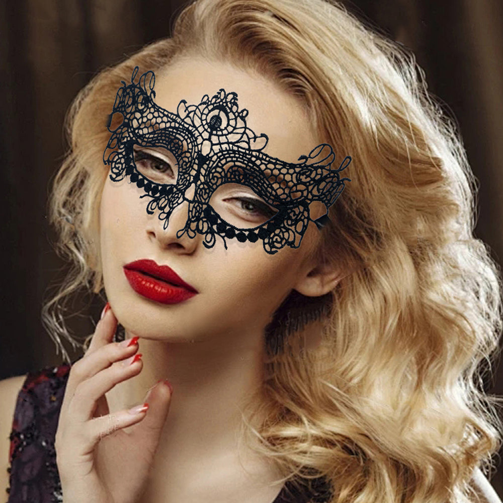 2PCS Black Lace Masquerade Mask Dance Mask Party Mask Costume Party Mask Band Mask Prom Mask