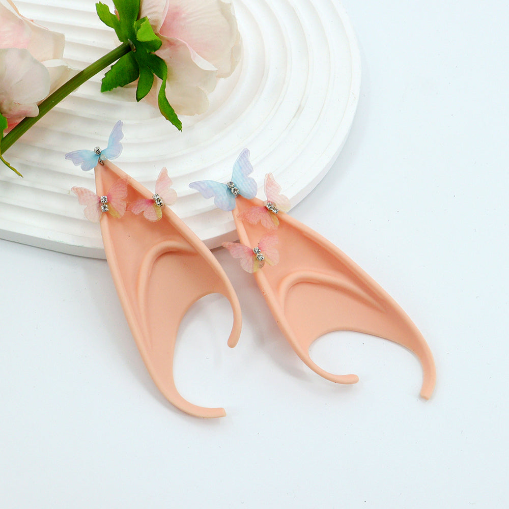 Fairy Ears-Cosplay Accessory for Women – Elf Ears Cosplay- Butterfly Fairy Pixie Elf Earring Jackets for Masquerade, Halloween and Christmas Costume