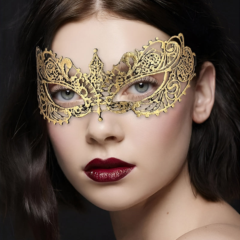 Masquerade Mask 4-piece Set Mysterious Lace Black Gold Silver Masquerade Masks Women Men Couple Prom Costume