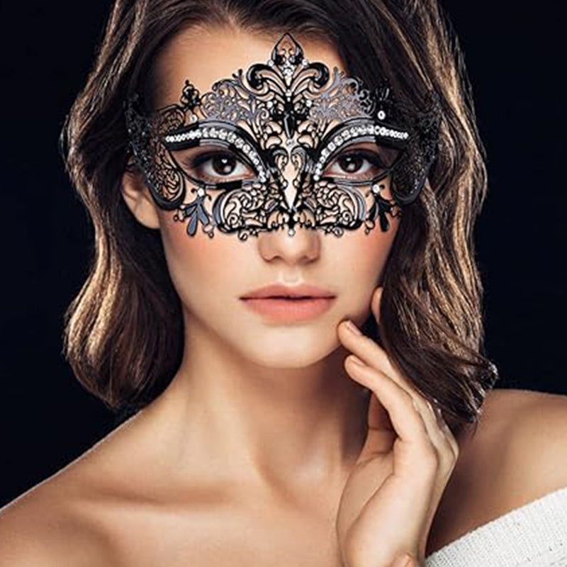 Couple Venetian laser-cut masquerade masks, Halloween Carnival party masks