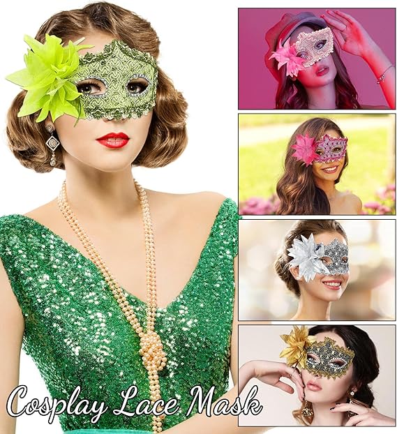 Chivao 1 Pieces Masquerade Mask Women Venetian Ball Prom Masks Half Vintage Masks for Mardi Gras Carnival Fancy Dress Party