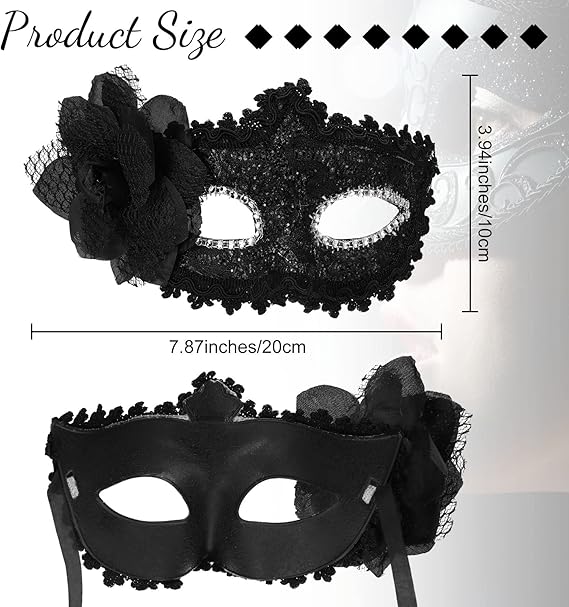 Chivao 1 Pieces Masquerade Mask Women Venetian Ball Prom Masks Half Vintage Masks for Mardi Gras Carnival Fancy Dress Party