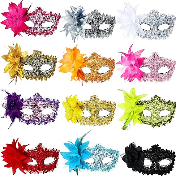 Chivao 1 Pieces Masquerade Mask Women Venetian Ball Prom Masks Half Vintage Masks for Mardi Gras Carnival Fancy Dress Party