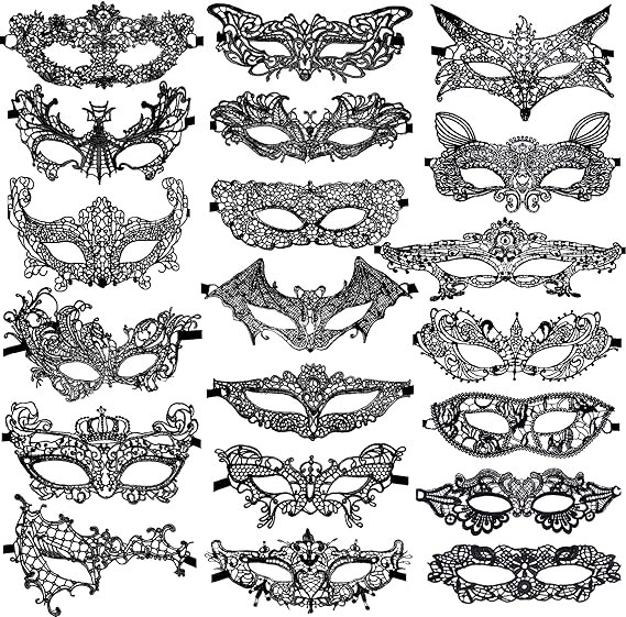 SIQUK 20-piece lace masquerade mask Venezia mask for women